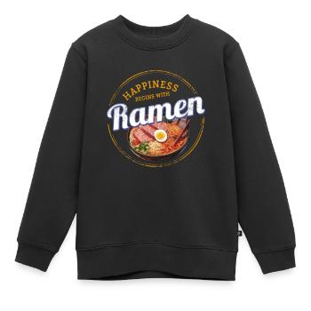 Soupe de nouilles Ramen Vintage Japon Soupe rétro Design - Sweat Premium enfant bio - noir - Devant - AI Model Kid Female (0cm)