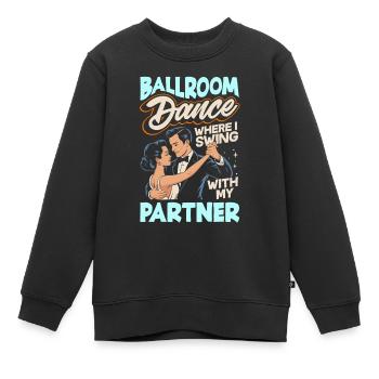 Gesellschaftstanz Tanzpartner Outfit Tänzer Tanzen - Kinder Premium Organic Sweatshirt - Schwarz - Vorne - AI Model Kid Female (0cm)