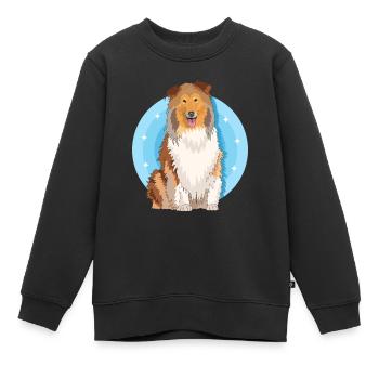 Collie Langhaarcollie Rough Collies Geschenk - Kinder Premium Organic Sweatshirt - Schwarz - Vorne - AI Model Kid Female (0cm)