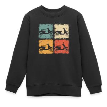 Vintage Scooter Moped For Scooter Driver - Kids Premium Organic Sweatshirt - black - Front - AI Model Kid Female (0cm)