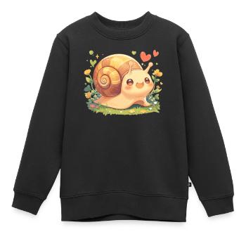 Schnecken Schnecke - Kinder Premium Organic Sweatshirt - Schwarz - Vorne - AI Model Kid Female (0cm)