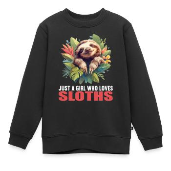 Faultiere Faultier - Kinder Premium Organic Sweatshirt - Schwarz - Vorne - AI Model Kid Female (0cm)