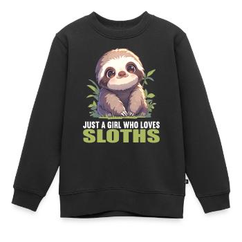 Faultiere Faultier - Kinder Premium Organic Sweatshirt - Schwarz - Vorne - AI Model Kid Female (0cm)