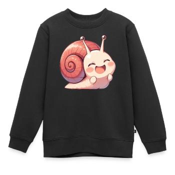 Schnecken Schnecke - Kinder Premium Organic Sweatshirt - Schwarz - Vorne - AI Model Kid Female (0cm)