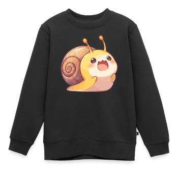 Schnecken Schnecke - Kinder Premium Organic Sweatshirt - Schwarz - Vorne - AI Model Kid Female (0cm)
