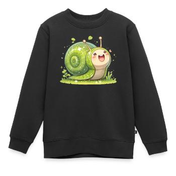 Schnecken Schnecke - Kinder Premium Organic Sweatshirt - Schwarz - Vorne - AI Model Kid Female (0cm)