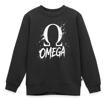 Omega Symbol Splash - Kinder Premium Organic Sweatshirt - Schwarz - Vorne - AI Model Kid Female (0cm)