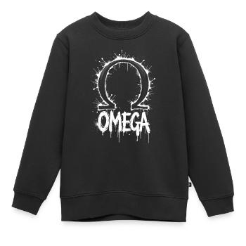 Omega Symbol Splash - Kinder Premium Organic Sweatshirt - Schwarz - Vorne - AI Model Kid Female (0cm)