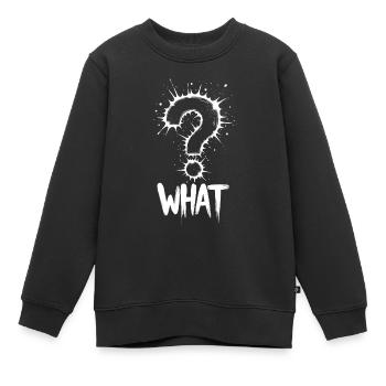 Quel point d’interrogation Splash - Sweat Premium enfant bio - noir - Devant - AI Model Kid Female (0cm)
