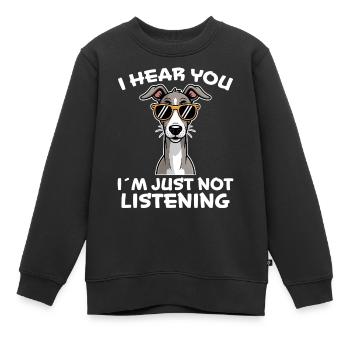 Lévrier dicton, blague de lévrier, cadeau de lévrier - Sweat Premium enfant bio - noir - Devant - AI Model Kid Female (0cm)