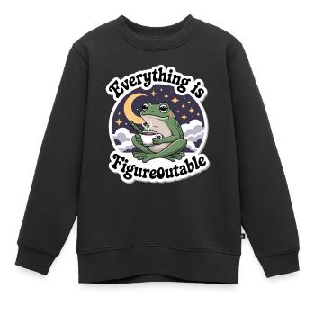 FROSCH SANFT - Kinder Premium Organic Sweatshirt - Schwarz - Vorne - AI Model Kid Female (0cm)