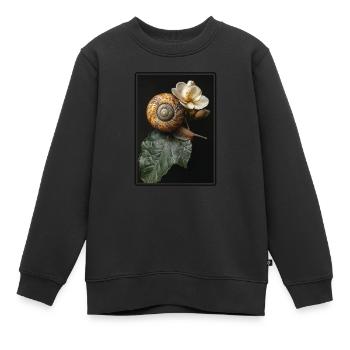 Schnecken Schnecke - Kinder Premium Organic Sweatshirt - Schwarz - Vorne - AI Model Kid Female (0cm)