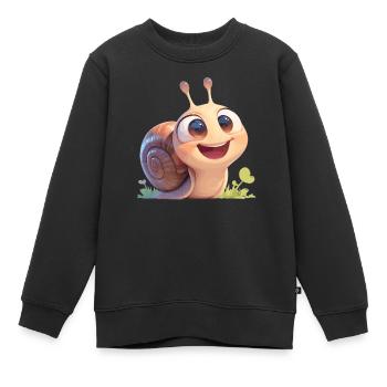 Schnecken Schnecke - Kinder Premium Organic Sweatshirt - Schwarz - Vorne - AI Model Kid Female (0cm)