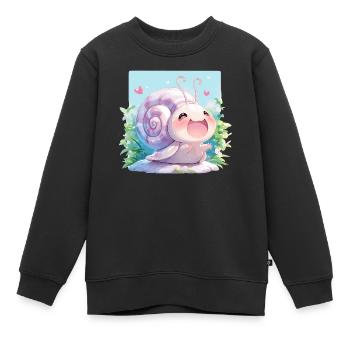 Schnecken Schnecke - Kinder Premium Organic Sweatshirt - Schwarz - Vorne - AI Model Kid Female (0cm)