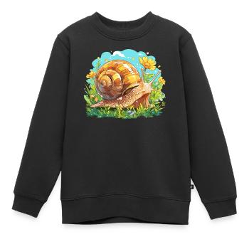 Schnecken Schnecke - Kinder Premium Organic Sweatshirt - Schwarz - Vorne - AI Model Kid Female (0cm)