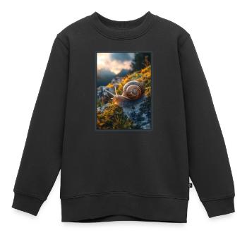 Schnecken Schnecke - Kinder Premium Organic Sweatshirt - Schwarz - Vorne - AI Model Kid Female (0cm)