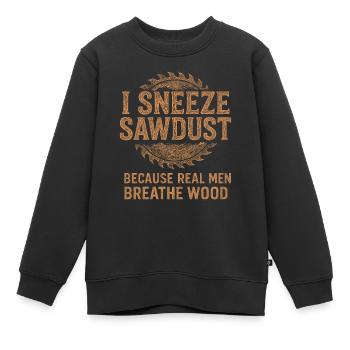 Ich niese Sägemehl - Kinder Premium Organic Sweatshirt - Schwarz - Vorne - AI Model Kid Female (0cm)