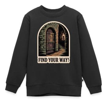TROUVEZ VOTRE CHEMIN - Sweat Premium enfant bio - noir - Devant - AI Model Kid Female (0cm)