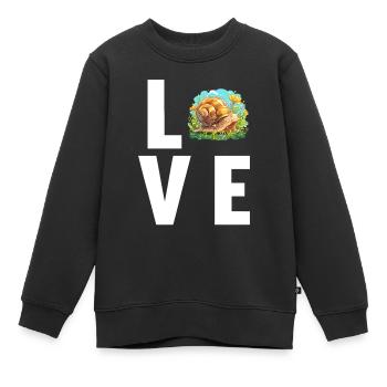 Schnecken Schnecke - Kinder Premium Organic Sweatshirt - Schwarz - Vorne - AI Model Kid Female (0cm)