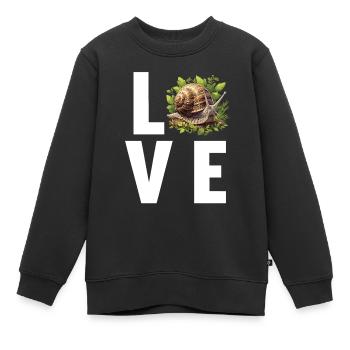 Schnecken Schnecke - Kinder Premium Organic Sweatshirt - Schwarz - Vorne - AI Model Kid Female (0cm)