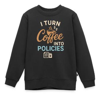 Ich mache Kaffee zu Politiken - Kinder Premium Organic Sweatshirt - Schwarz - Vorne - AI Model Kid Female (0cm)