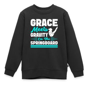 Kunstspringen Turmspringer Sprungbrett - Kinder Premium Organic Sweatshirt - Schwarz - Vorne - AI Model Kid Female (0cm)