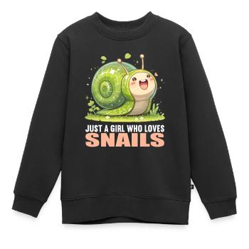 Schnecken Schnecke - Kinder Premium Organic Sweatshirt - Schwarz - Vorne - AI Model Kid Female (0cm)