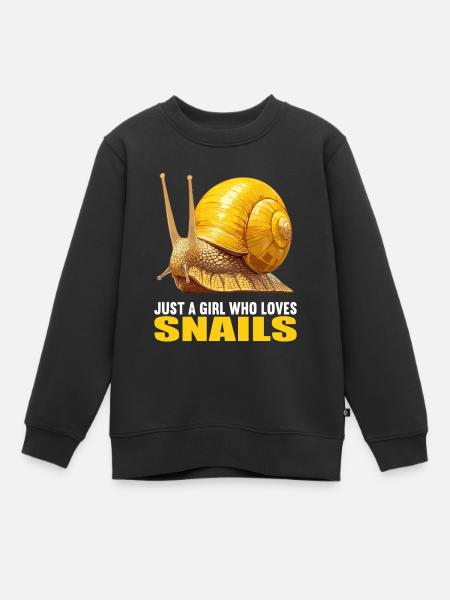 Schnecken Schnecke - Kinder Premium Organic Sweatshirt - Schwarz
