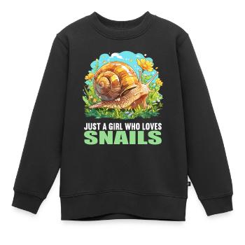 Schnecken Schnecke - Kinder Premium Organic Sweatshirt - Schwarz - Vorne - AI Model Kid Female (0cm)
