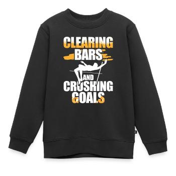 Stabhochsprung Clearing Bars Crushing Goals - Kinder Premium Organic Sweatshirt - Schwarz - Vorne - AI Model Kid Female (0cm)