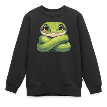Schlangen Schlange - Kinder Premium Organic Sweatshirt - Schwarz - Vorne - AI Model Kid Female (0cm)