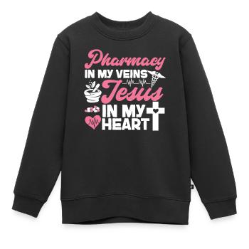 Technicien en pharmacie - Sweat Premium enfant bio - noir - Devant - AI Model Kid Female (0cm)