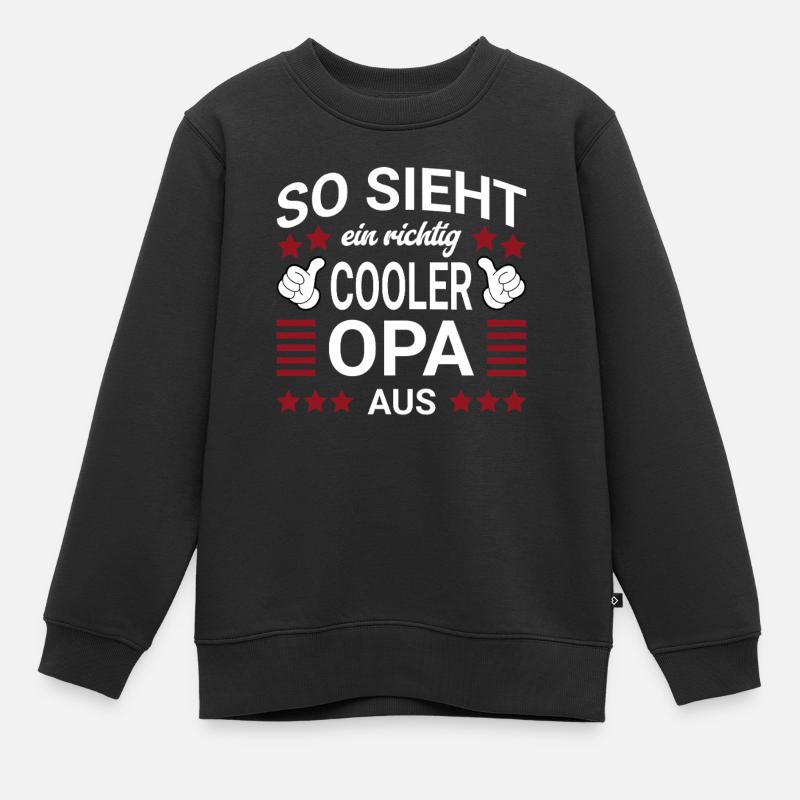 Style grand-père cool - Sweat Premium enfant bio - noir