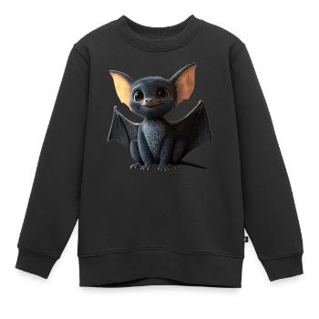 Fledermaus Flughund Vampir Bat Süße Fledemäuse - Kinder Premium Organic Sweatshirt - Schwarz - Vorne - AI Model Kid Female (0cm)