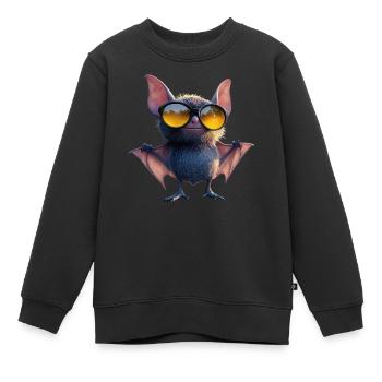 Fledermaus Flughund Vampir Bat Süße Fledemäuse - Kinder Premium Organic Sweatshirt - Schwarz - Vorne - AI Model Kid Female (0cm)