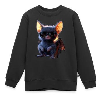 Fledermaus Flughund Vampir Bat Süße Fledemäuse - Kinder Premium Organic Sweatshirt - Schwarz - Vorne - AI Model Kid Female (0cm)