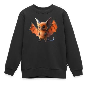 Fledermaus Flughund Vampir Bat Süße Fledemäuse - Kinder Premium Organic Sweatshirt - Schwarz - Vorne - AI Model Kid Female (0cm)