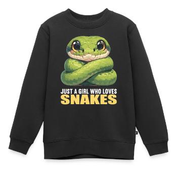 Schlangen Schlange - Kinder Premium Organic Sweatshirt - Schwarz - Vorne - AI Model Kid Female (0cm)