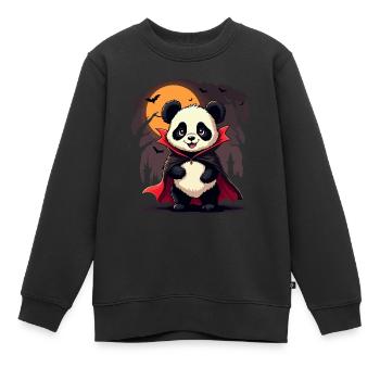 Vampir Panda Spook Puff! - Kinder Premium Organic Sweatshirt - Schwarz - Vorne - AI Model Kid Female (0cm)