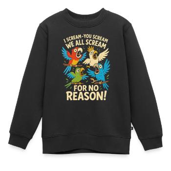 Ich schreie - Du schreist - Wir schreien alle ohne - Kinder Premium Organic Sweatshirt - Schwarz - Vorne - AI Model Kid Female (0cm)