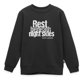 Tranquillité sous le ciel nocturne - Sweat Premium enfant bio - noir - Devant - AI Model Kid Female (0cm)