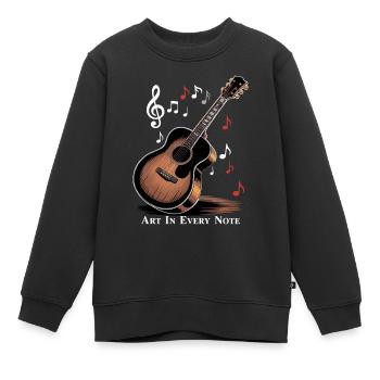 KUNST IN JEDER NOTE - Kinder Premium Organic Sweatshirt - Schwarz - Vorne - AI Model Kid Female (0cm)