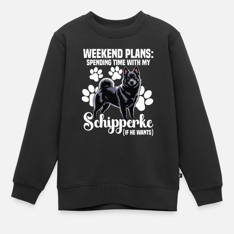 Projets de week-end : Du temps avec mon Schipperke - Sweat Premium enfant bio - noir