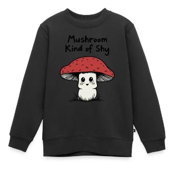 Champignon un peu timide - Sweat Premium enfant bio - noir - Devant - AI Model Kid Female (0cm)