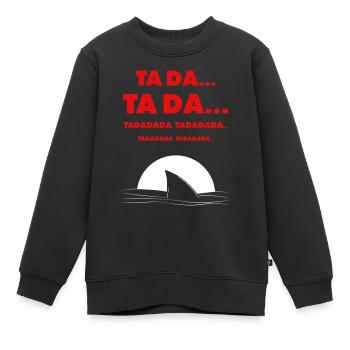 TA DA.. Aileron de requin et thème culte - Sweat Premium enfant bio - noir - Devant - AI Model Kid Female (0cm)