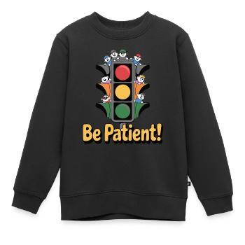 AMPEL, HAB GEDULD - Kinder Premium Organic Sweatshirt - Schwarz - Vorne - AI Model Kid Female (0cm)