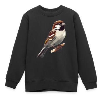 Moineaux Moineau - Sweat Premium enfant bio - noir - Devant - AI Model Kid Female (0cm)