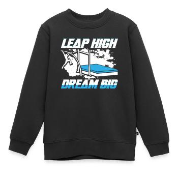 Stabhochsprung Stabspringer Stabhochspringer - Kinder Premium Organic Sweatshirt - Schwarz - Vorne - AI Model Kid Female (0cm)