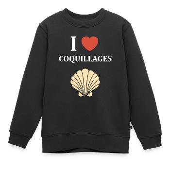 coquillage - Sweat Premium enfant bio - noir - Devant - AI Model Kid Female (0cm)
