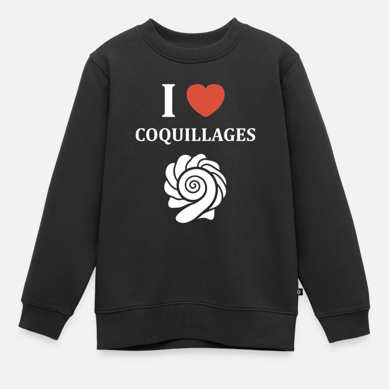 coquillage - Sweat Premium enfant bio - noir